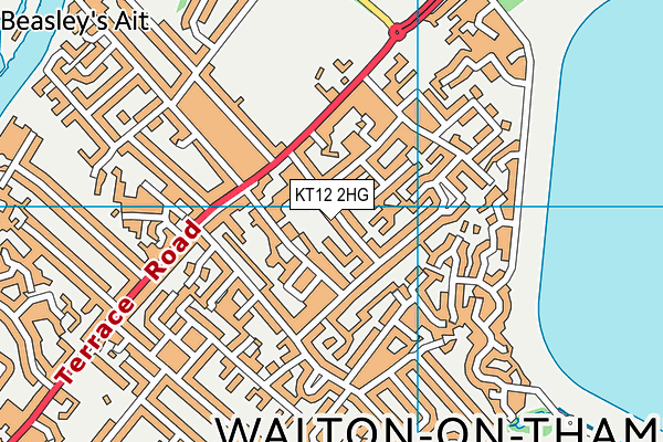 KT12 2HG map - OS VectorMap District (Ordnance Survey)