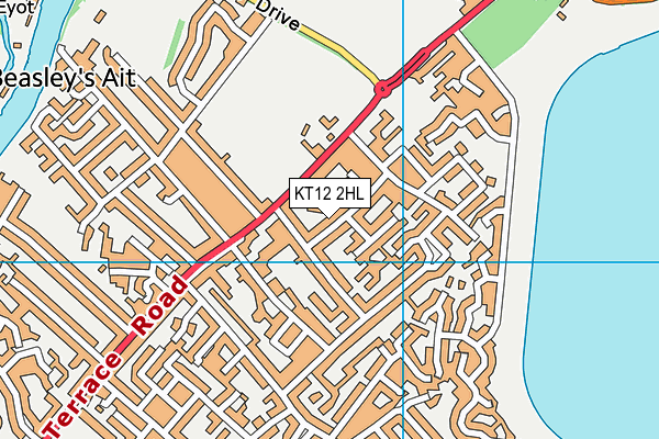 KT12 2HL map - OS VectorMap District (Ordnance Survey)