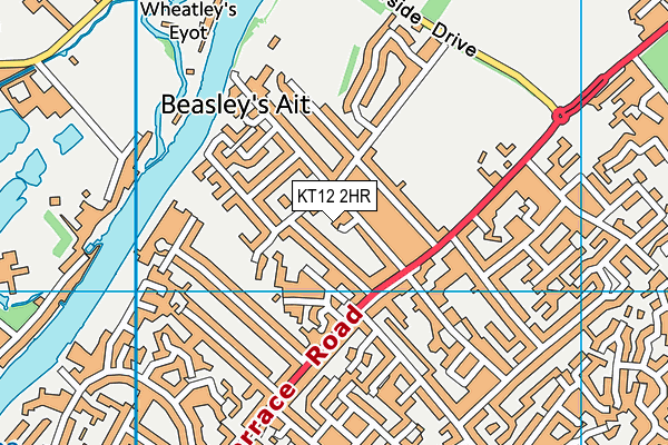 KT12 2HR map - OS VectorMap District (Ordnance Survey)