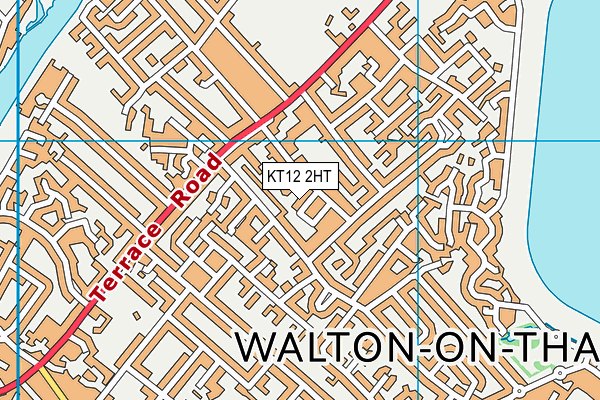 KT12 2HT map - OS VectorMap District (Ordnance Survey)