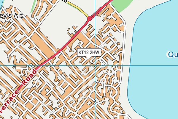 KT12 2HW map - OS VectorMap District (Ordnance Survey)