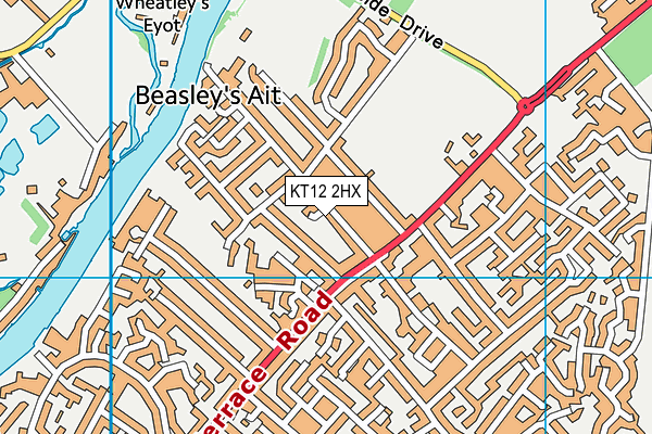 KT12 2HX map - OS VectorMap District (Ordnance Survey)