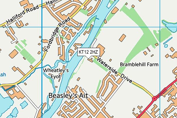 KT12 2HZ map - OS VectorMap District (Ordnance Survey)