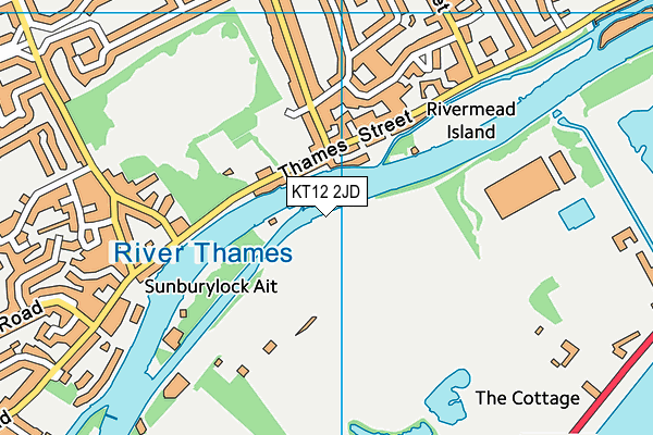 KT12 2JD map - OS VectorMap District (Ordnance Survey)