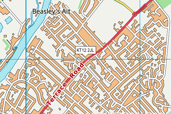 KT12 2JL map - OS VectorMap District (Ordnance Survey)