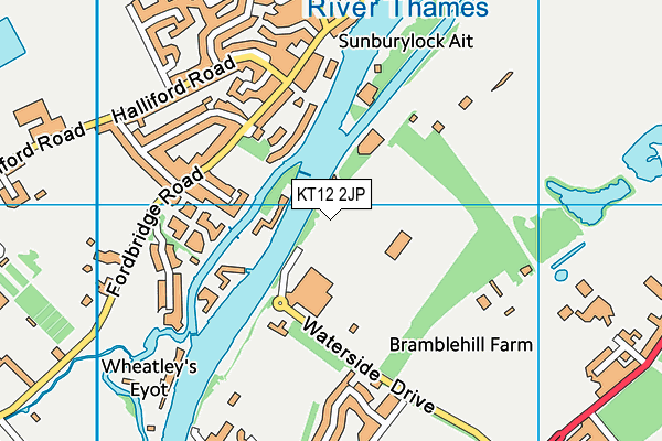 KT12 2JP map - OS VectorMap District (Ordnance Survey)