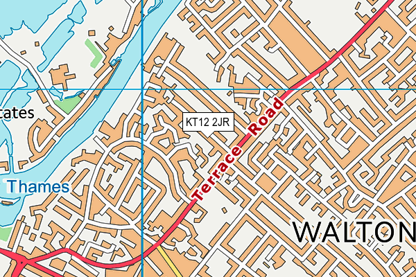 KT12 2JR map - OS VectorMap District (Ordnance Survey)