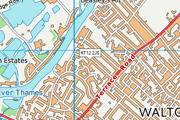 KT12 2JS map - OS VectorMap District (Ordnance Survey)
