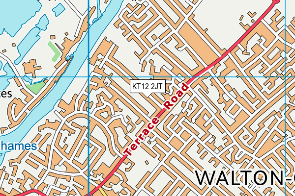 KT12 2JT map - OS VectorMap District (Ordnance Survey)