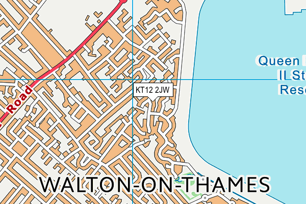 KT12 2JW map - OS VectorMap District (Ordnance Survey)