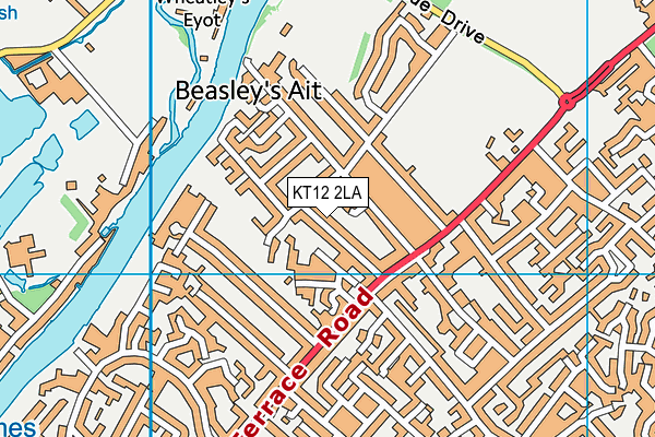 KT12 2LA map - OS VectorMap District (Ordnance Survey)
