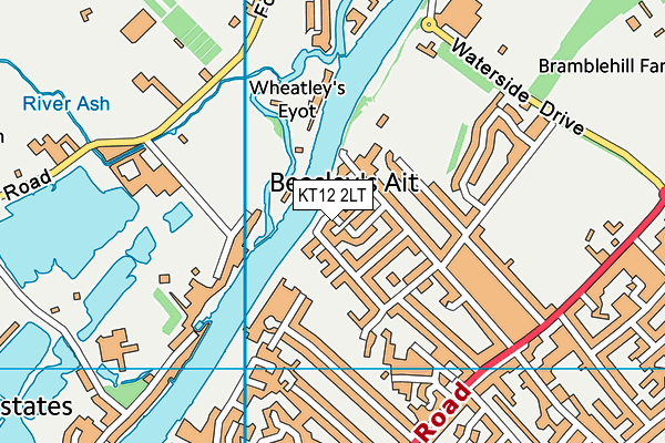 KT12 2LT map - OS VectorMap District (Ordnance Survey)