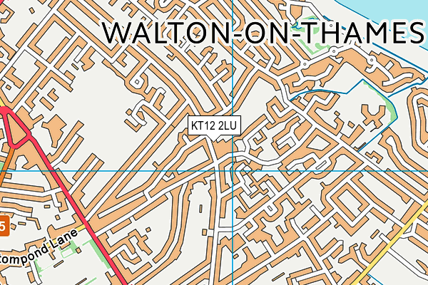 KT12 2LU map - OS VectorMap District (Ordnance Survey)