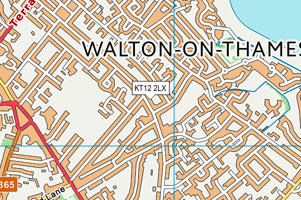 KT12 2LX map - OS VectorMap District (Ordnance Survey)