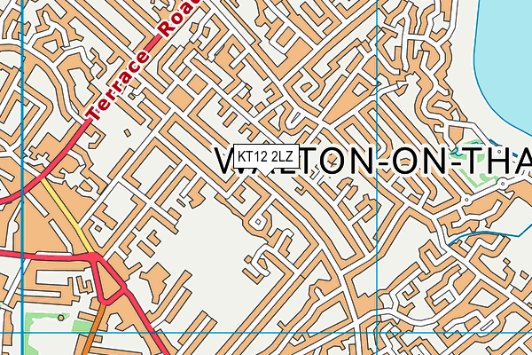 KT12 2LZ map - OS VectorMap District (Ordnance Survey)