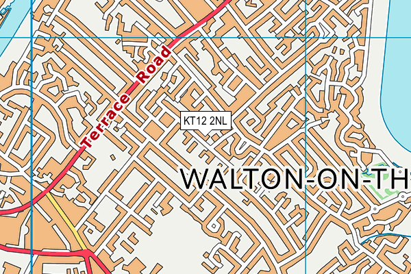 KT12 2NL map - OS VectorMap District (Ordnance Survey)
