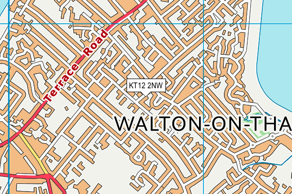 KT12 2NW map - OS VectorMap District (Ordnance Survey)