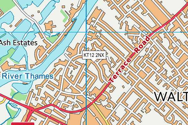 KT12 2NX map - OS VectorMap District (Ordnance Survey)