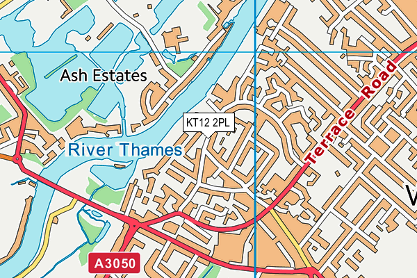KT12 2PL map - OS VectorMap District (Ordnance Survey)