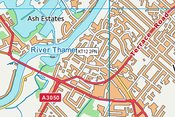 KT12 2PN map - OS VectorMap District (Ordnance Survey)