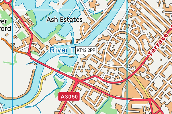 KT12 2PP map - OS VectorMap District (Ordnance Survey)