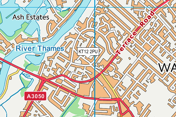 KT12 2PU map - OS VectorMap District (Ordnance Survey)