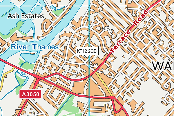 KT12 2QD map - OS VectorMap District (Ordnance Survey)