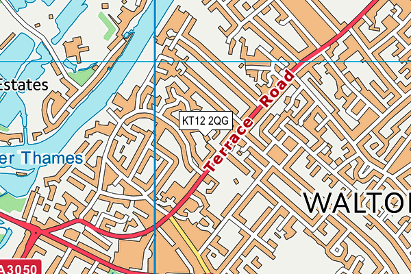 KT12 2QG map - OS VectorMap District (Ordnance Survey)