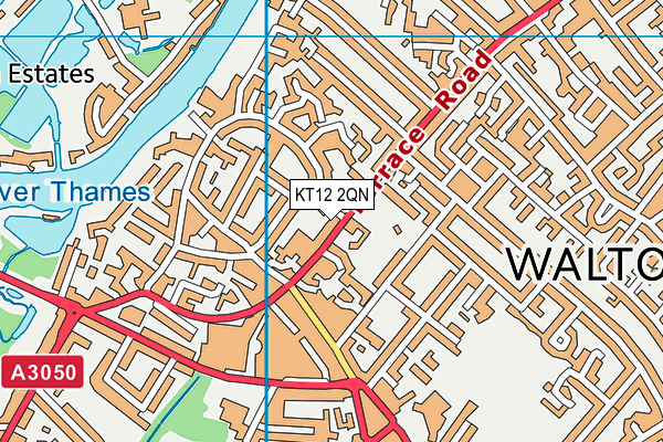 KT12 2QN map - OS VectorMap District (Ordnance Survey)