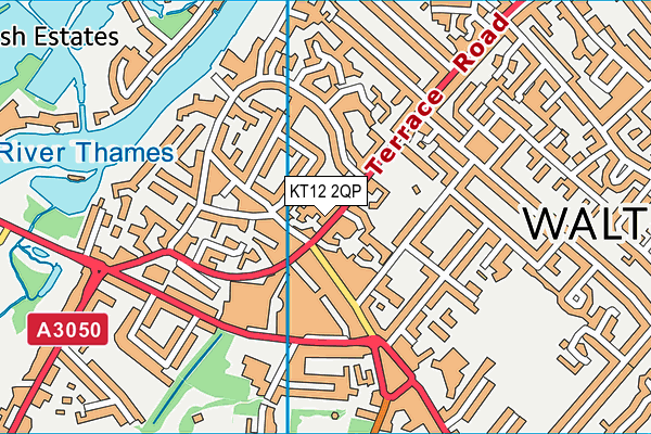 KT12 2QP map - OS VectorMap District (Ordnance Survey)