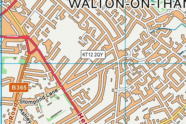 KT12 2QY map - OS VectorMap District (Ordnance Survey)
