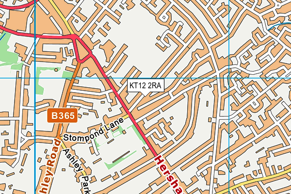 KT12 2RA map - OS VectorMap District (Ordnance Survey)