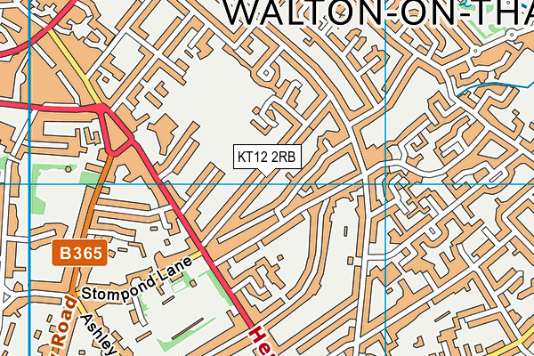 KT12 2RB map - OS VectorMap District (Ordnance Survey)