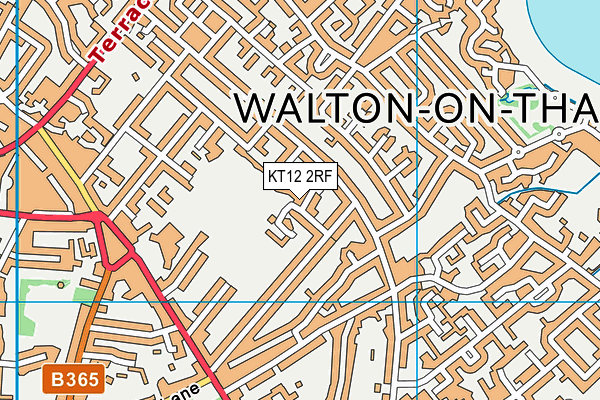 Walton Swimming Pool (Closed) map (KT12 2RF) - OS VectorMap District (Ordnance Survey)