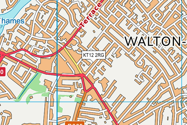 KT12 2RG map - OS VectorMap District (Ordnance Survey)