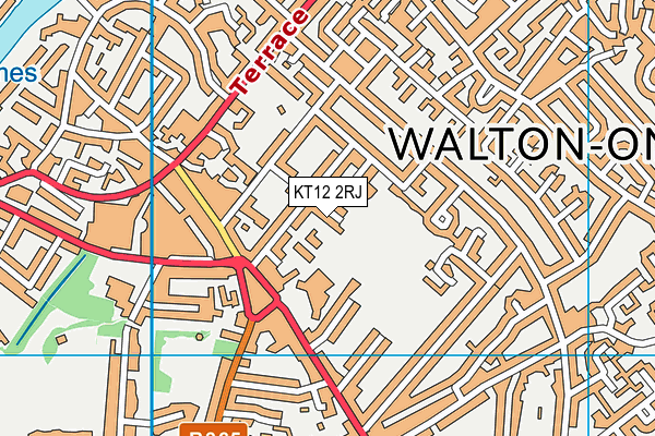 KT12 2RJ map - OS VectorMap District (Ordnance Survey)