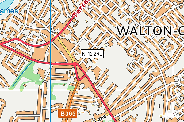 KT12 2RL map - OS VectorMap District (Ordnance Survey)