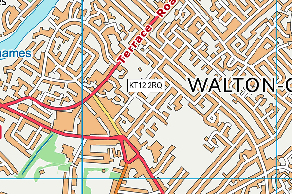 KT12 2RQ map - OS VectorMap District (Ordnance Survey)