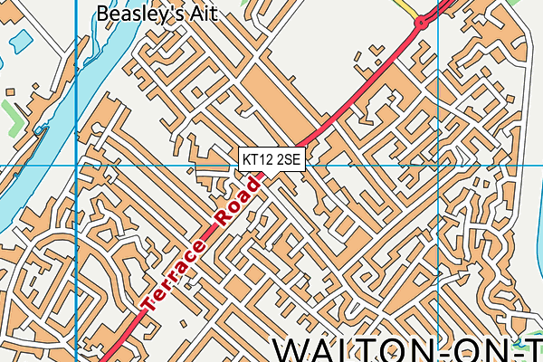 KT12 2SE map - OS VectorMap District (Ordnance Survey)