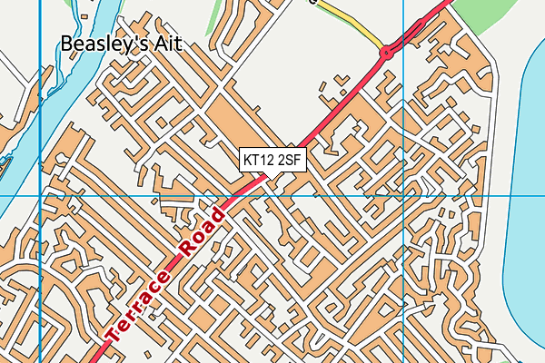 KT12 2SF map - OS VectorMap District (Ordnance Survey)