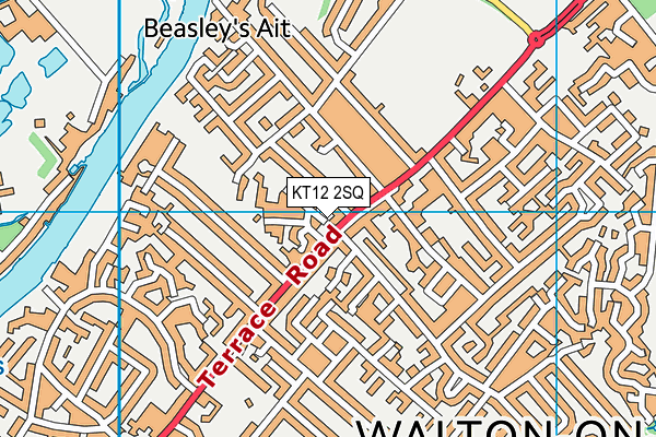 KT12 2SQ map - OS VectorMap District (Ordnance Survey)