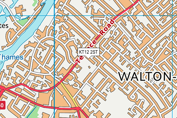 KT12 2ST map - OS VectorMap District (Ordnance Survey)
