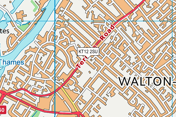 KT12 2SU map - OS VectorMap District (Ordnance Survey)