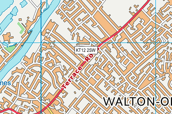 KT12 2SW map - OS VectorMap District (Ordnance Survey)