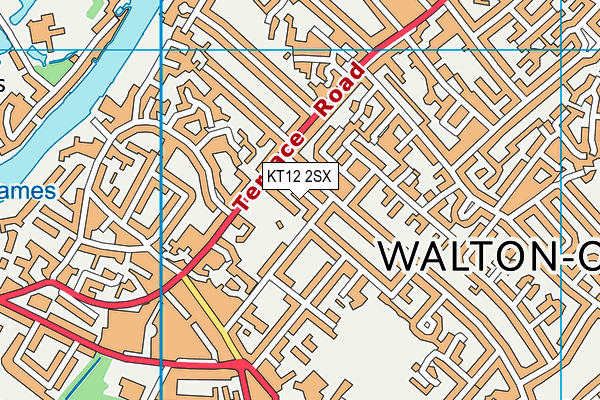 KT12 2SX map - OS VectorMap District (Ordnance Survey)