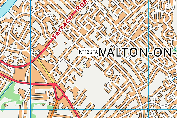 KT12 2TA map - OS VectorMap District (Ordnance Survey)