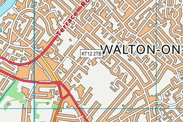 KT12 2TB map - OS VectorMap District (Ordnance Survey)