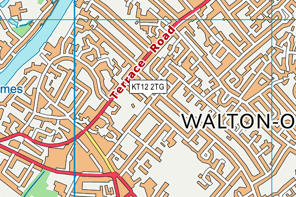 KT12 2TG map - OS VectorMap District (Ordnance Survey)