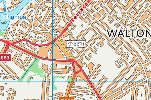 KT12 2TH map - OS VectorMap District (Ordnance Survey)