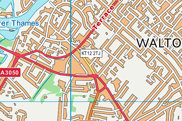 KT12 2TJ map - OS VectorMap District (Ordnance Survey)